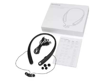 Беспроводные наушники с микрофоном Soundway, черный/белый