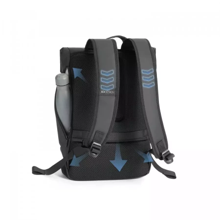 Антикражный водонепроницаемый рюкзак Urban Flap-Top, черный (Серый цвет)