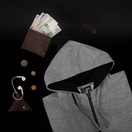 Толстовка мужская Classic Hoody Full Zip, меланж _XXL, 85% хлопок, 15% вискоза, 300 грм2