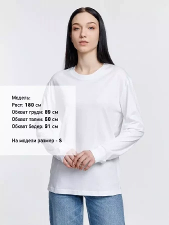Футболка унисекс с длинным рукавом Pioneer LSL, белая, размер S
