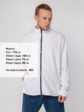 Куртка флисовая унисекс Manakin, белая, размер XS/S