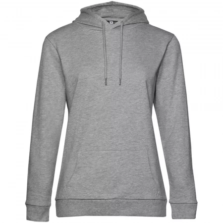 Толстовка с капюшоном женская Hoodie, серый меланж, размер 3XL