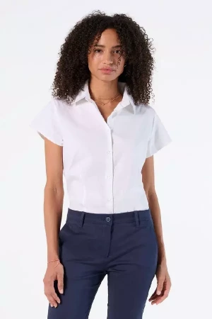 Рубашка женская с коротким рукавом Excess голубая, размер M