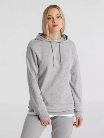 Толстовка с капюшоном унисекс Hoodie, серый меланж, размер L