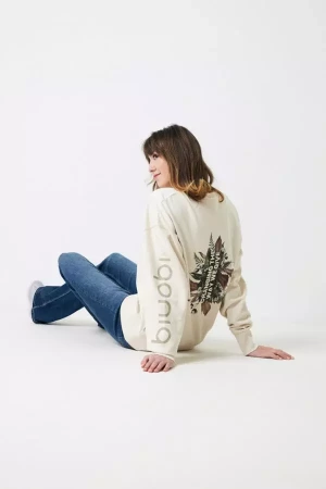 Свитшот Iqoniq Kruger из переработанного хлопка, свободный крой, унисекс, 340 г/м² (Без окраски цвет) (размер - XL)