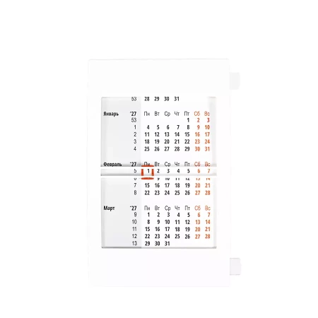 Календарь настольный на 2 года; белый; 18х11 см; пластик; тампопечать, шелкография