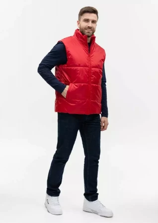 Жилет унисекс STAN утепленный таффета 210T,200, 84, Красный,  (14)  (58/4XL)