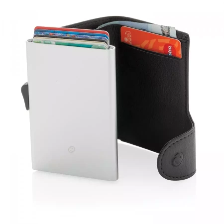 Кошелек с держателем для карт C-Secure RFID (Серебристый цвет)