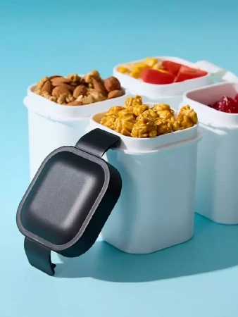 Ланчбокс для снеков Lunch Crunch, белый с черным