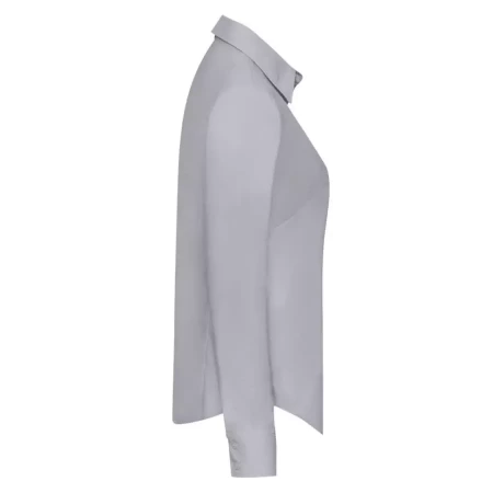 Рубашка "Lady-Fit Long Sleeve Oxford Shirt", светло-серый_M, 70% х/б, 30% п/э, 135 г/м2