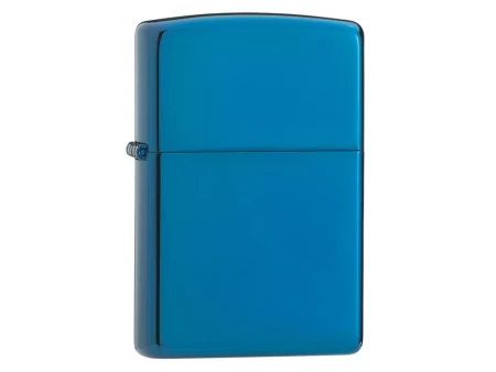 Зажигалка ZIPPO Classic с покрытием Sapphire™, латунь/сталь, синяя, глянцевая, 38x13x57 мм