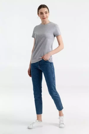 Футболка женская T-bolka Stretch Light Lady, серый меланж, размер XXL
