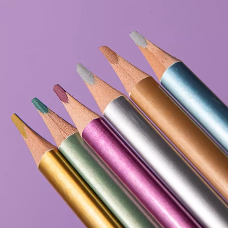 Набор цветных карандашей METALLIC, 6 цветов, дерево, картон