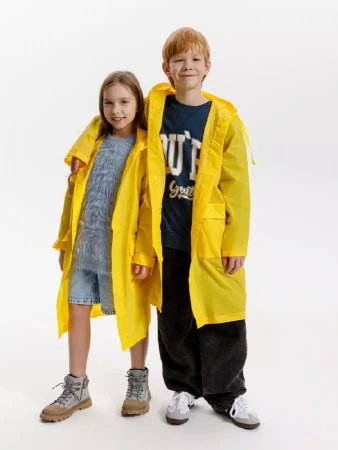 Дождевик детский RainDrop Kids, желтый, 10 лет (рост 130-140)