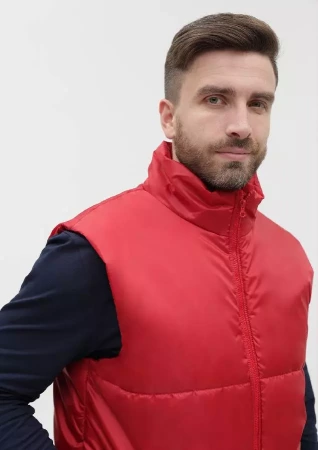 Жилет унисекс STAN утепленный таффета 210T,200, 84, Красный,  (14)  (54/XXL)