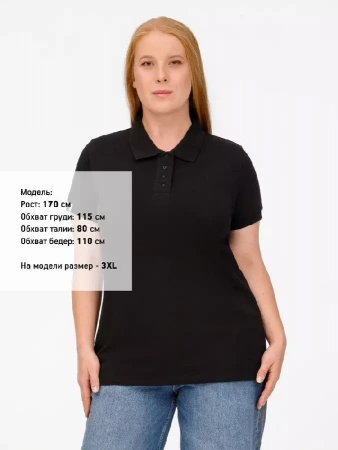 Рубашка поло женская Virma Premium Lady, черная, размер 3XL