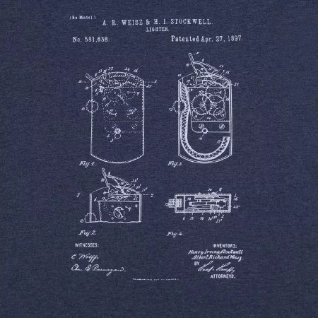 Футболка приталенная Old Patents. Lighter, синий меланж, размер S