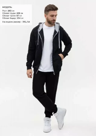 Брюки мужские STAN футер без начёса, 260, 62, Чёрный,  (20)  (48/M)