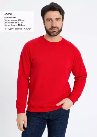 Свитшот унисекс STAN футер с начёсом 260, 53, Красный,  (14)  (52/XL)