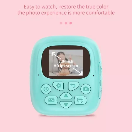 Детская камера c печатью фотографий Kid Joy Print Cam P18, бирюзовый