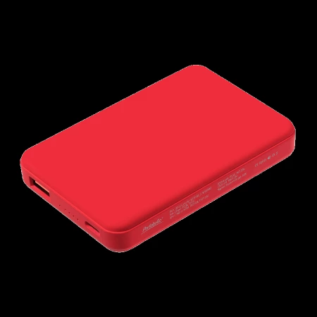 Внешний аккумулятор Ларго PD (Largo PD) 5000mAh с функцией беспроводной зарядки 15W, красный