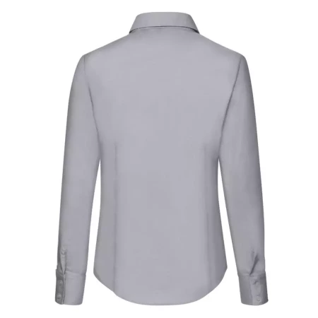 Рубашка "Lady-Fit Long Sleeve Oxford Shirt", светло-серый_M, 70% х/б, 30% п/э, 135 г/м2