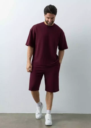 Футболка унисекс оверсайз STAN хлопок 240, 56, Бордовый,  (66)  (44/XS)