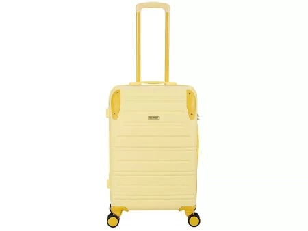 Чемодан TORBER В Отпуск, желтый, ABS-пластик, 42 х 26 х 65 см, 55 л, 3 кг