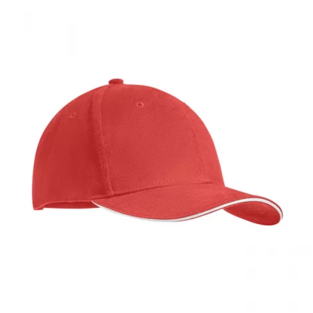 Brushed heavy cotton 6 panel Ba (цвет - красно-белый)