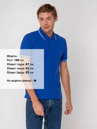 Рубашка поло Virma Stripes, ярко-синяя, размер M