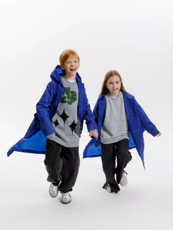 Дождевик детский RainDrop Kids, ярко-синий, 12 лет (рост 142-152)
