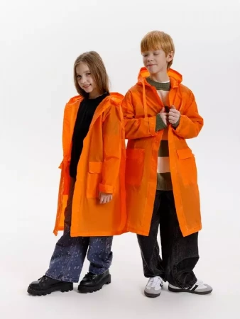Дождевик детский RainDrop Kids, оранжевый, 10 лет (рост 130-140)