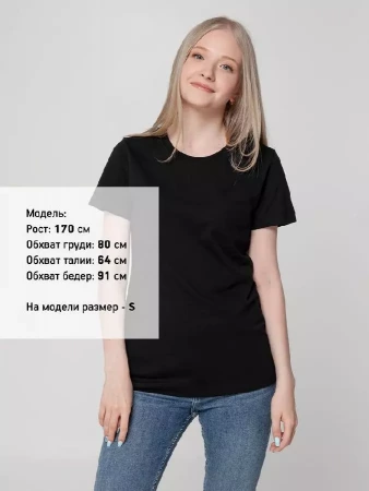 Футболка женская T-bolka Lady, черная, размер XL