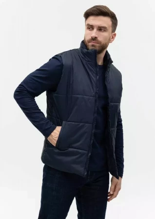 Жилет унисекс STAN утепленный таффета 210T,200, 84, Тёмно-синий,  (46)  (56/XXXL)