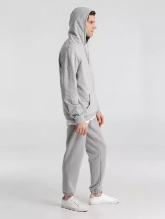 Толстовка с капюшоном унисекс Hoodie, серый меланж, размер XS