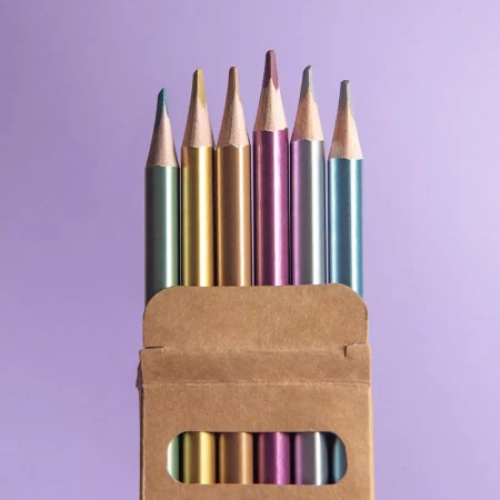 Набор цветных карандашей METALLIC, 6 цветов, дерево, картон