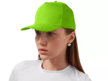 Бейсболка Poly 5-ти панельная 120 гр, зеленое яблоко