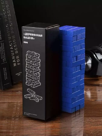 Игра «Деревянная башня мини», синяя