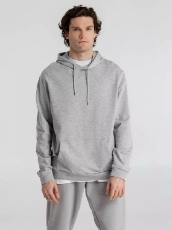 Толстовка с капюшоном унисекс Hoodie, серый меланж, размер XS