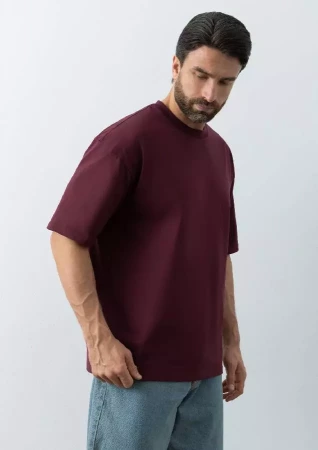 Футболка унисекс оверсайз STAN хлопок 240, 56, Бордовый,  (66)  (56/XXXL)