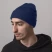 Шапка вязаная двойная "Essential", с отворотом, темно-синий,100% акрил 