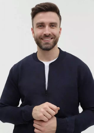 Толстовка унисекс STAN на молнии футер без начёса 245, 65N, Тёмно-синий,  (46)  (56/XXXL)