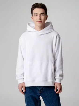 Худи флисовое унисекс Manakin, белое, размер XS/S