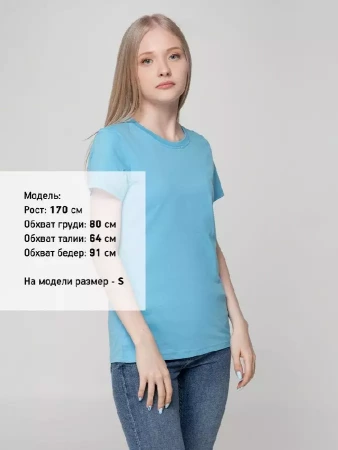 Футболка женская T-bolka Lady голубая, размер XL