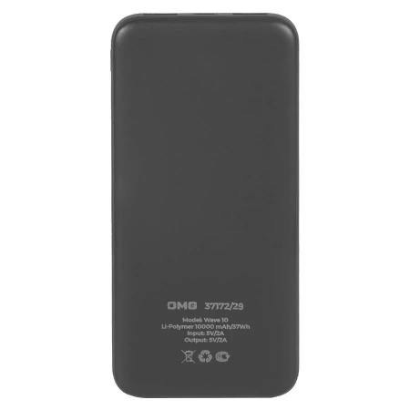 Универсальный аккумулятор Wave 10 (10000 мАч), серый, 14,9х6.7х1,6 см