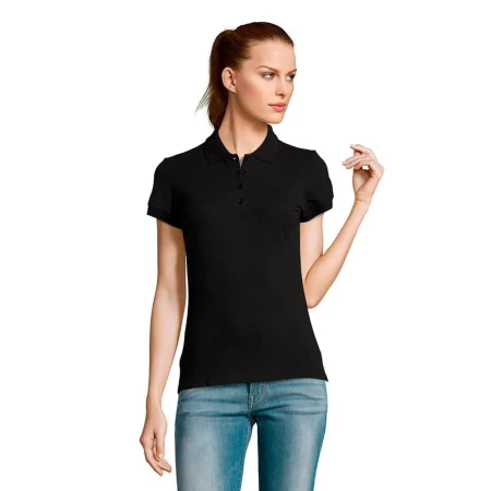 Поло женское PASSION, черный, XL, 100% хлопок, 170 г/м2