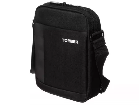 Сумка кросс-боди TORBER, черный, нейлон, 21,5 х 17 х 6 см