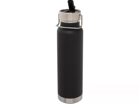 Спортивная бутылка Thor объемом 750 мл с медной обшивкой и вакуумной изоляцией, черный