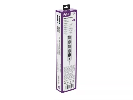 Умный сетевой фильтр HIPER IoT PS43/Wi-Fi 2,4 ГГц/4 розетки и 3 USB порта/2500Вт/10А IoT PS43