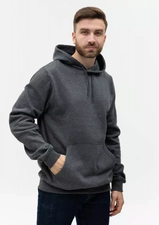 Худи унисекс STAN футер с начёсом 260, 20, Тёмный меланж,  (60/1)  (42/XXS)